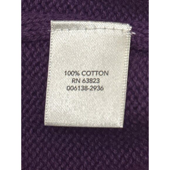 Christopher & Banks Purple Cable Knit Sleeveless Sweater Vest L all Cotton - Picture 6 of 9